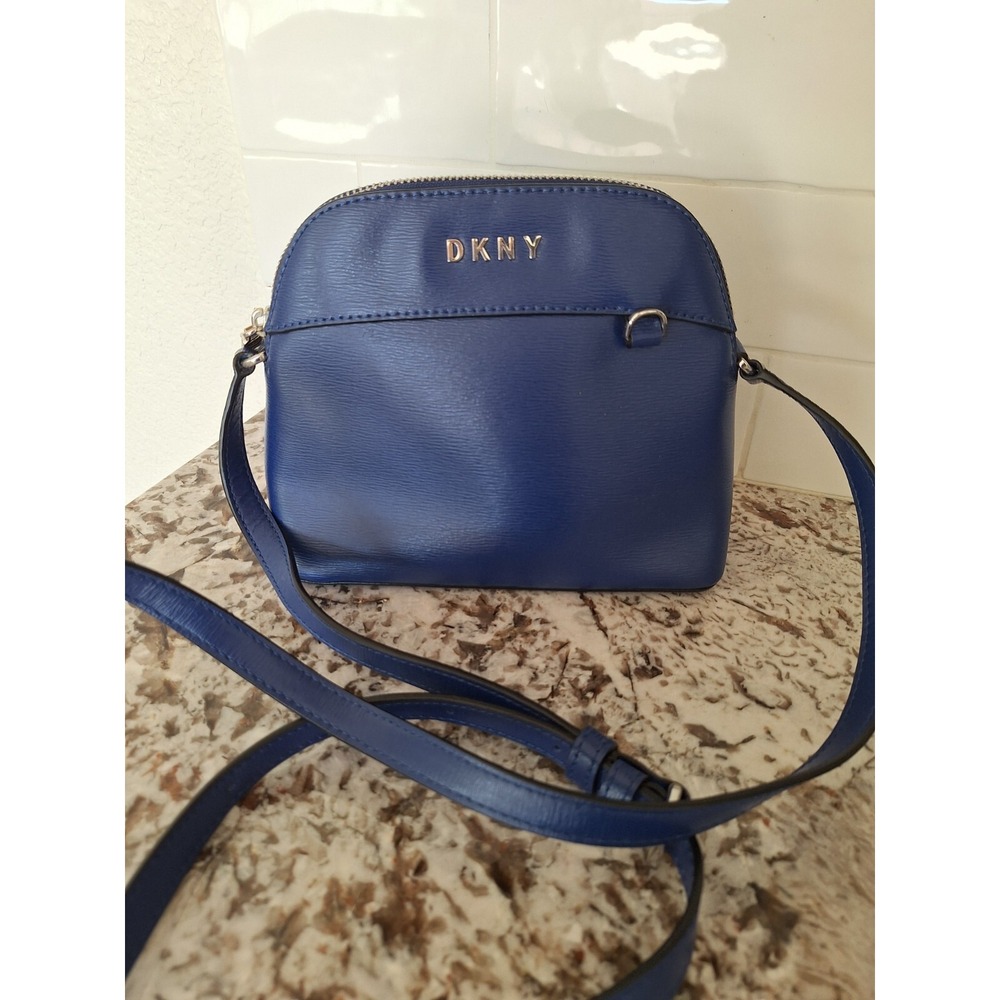 DKNY Blue Leather Cross Body Bag